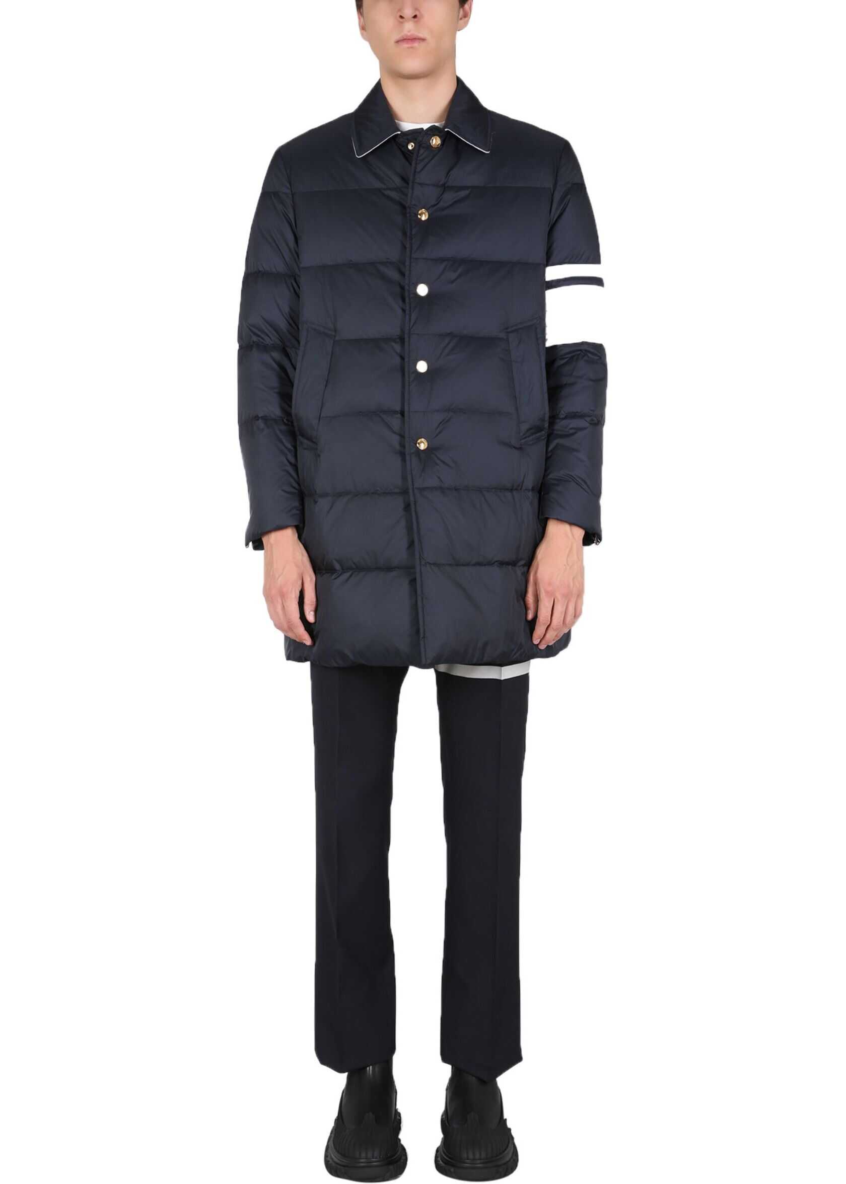 Thom Browne Down Jacket With Striped Detail MOD040X_05411415 BLUE