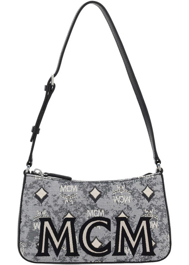 MCM Vintage Jacquard Shoulder Bag MWSBATQ01 GREY b-mall.ro imagine 2022