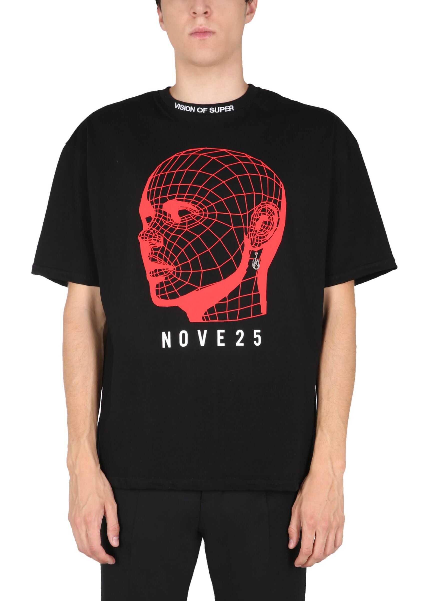 Vision of Super "Red Face" Printed T-Shirt VOS/B1925RED_BLACK BLACK