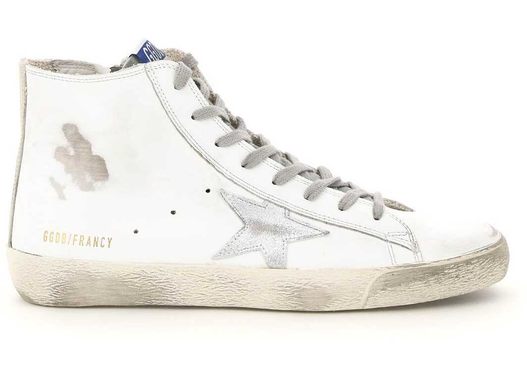 Golden Goose Francy Hi-Top Sneakers GMF00113 F000319 WHITE SILVER MILK