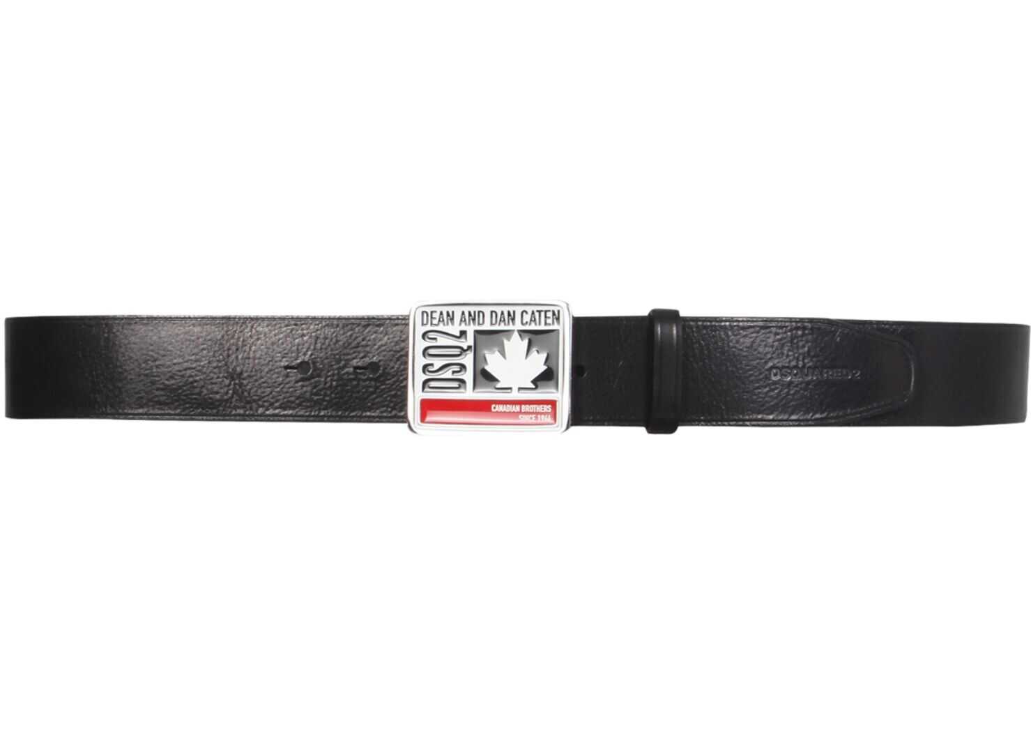 DSQUARED2 Leather Plaque Belt BEM0344_129000012124 BLACK