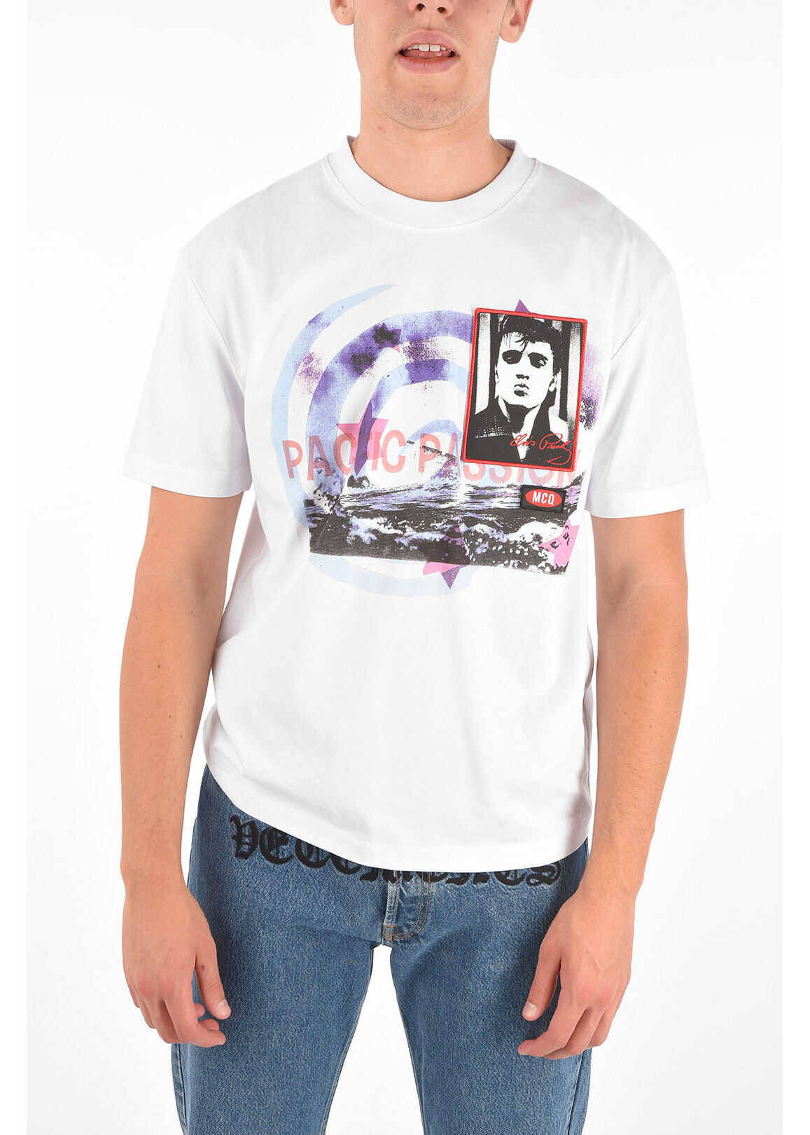 Alexander McQueen Mcq Embroidered Elvis Presley T-Shirt White