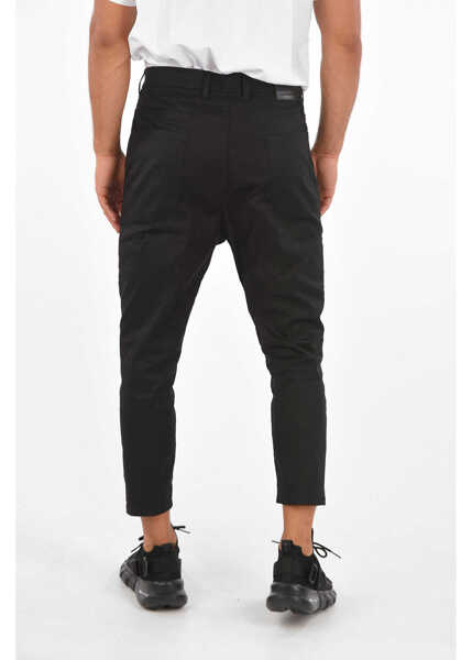 Pantaloni casual Neil Barrett Stretch Cotton Dropped Crotch Pants Black Barbati (BM 8539059) 2