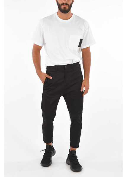 Pantaloni casual Neil Barrett Stretch Cotton Dropped Crotch Pants Black Barbati (BM 8539059) 4