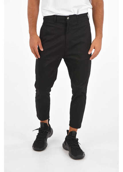 Pantaloni casual Neil Barrett Stretch Cotton Dropped Crotch Pants Black Barbati (BM 8539059) 1