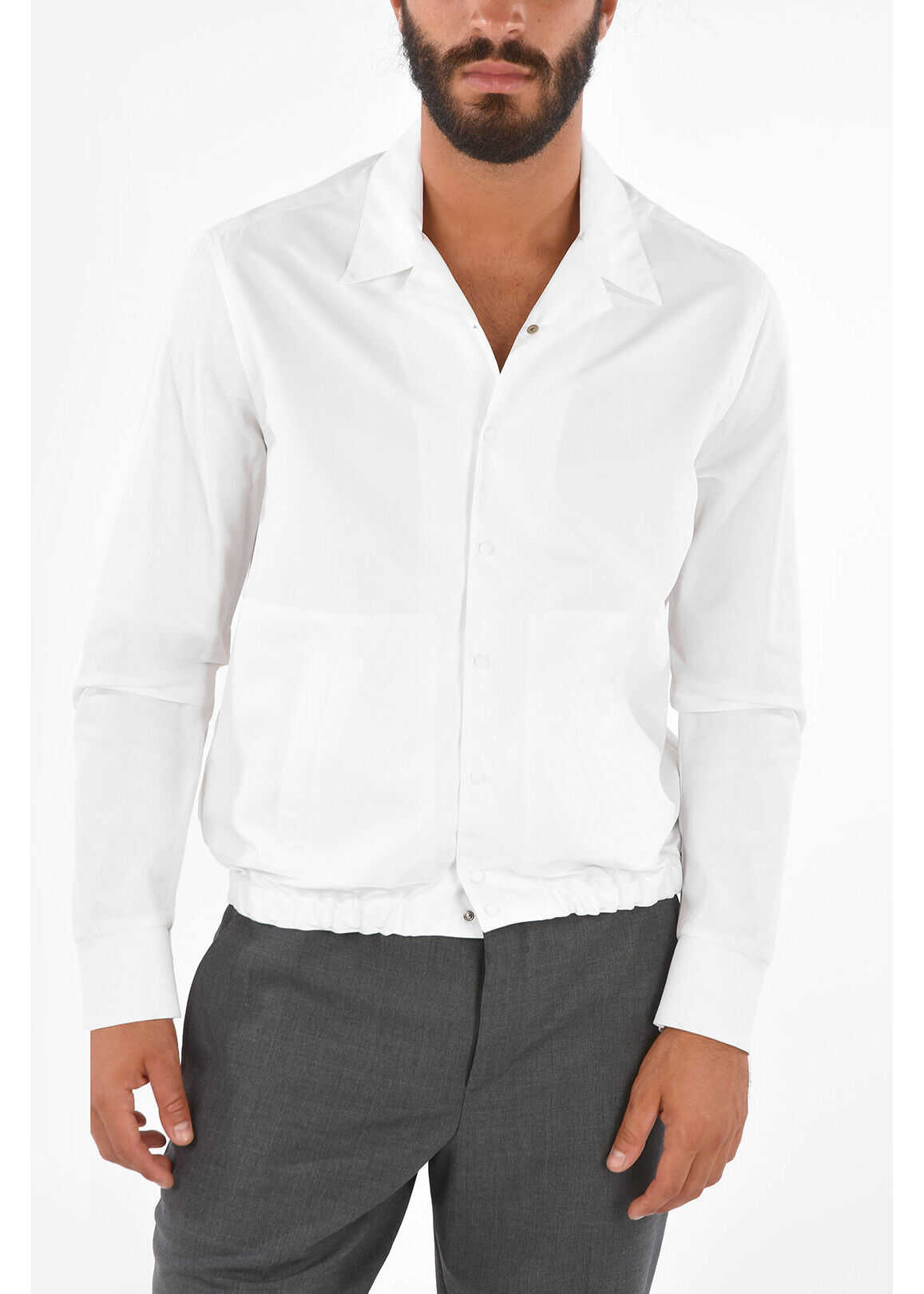 Neil Barrett Travel 2 Pocket Loose Blouson Fit Shirt White