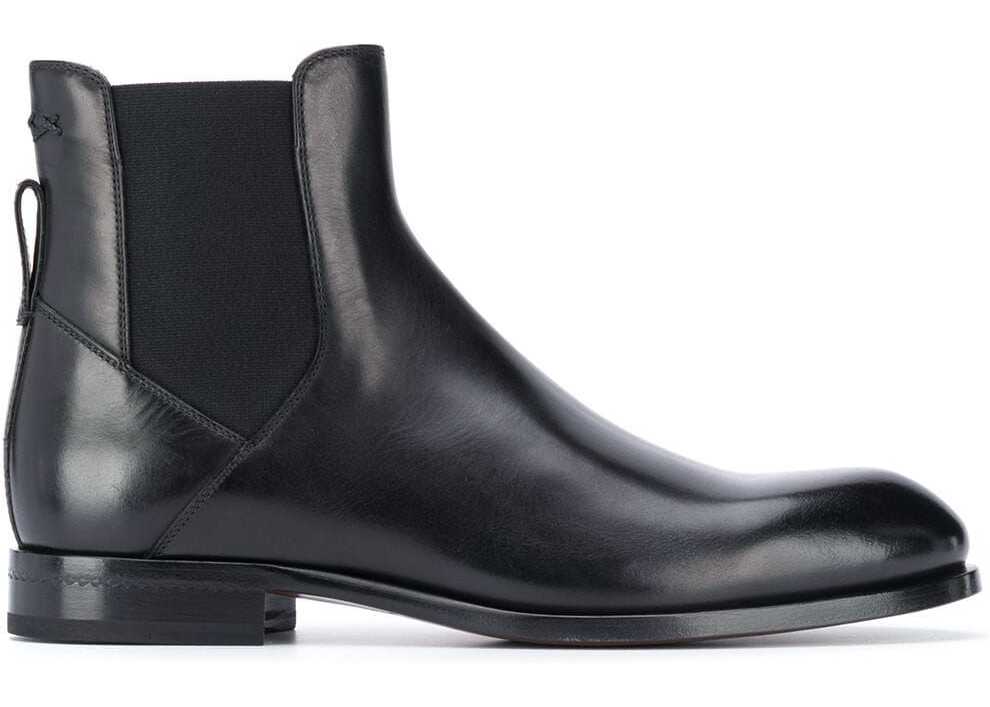 Ermenegildo Zegna Couture Xxx Coated Leather Vienna Blake Ankle Boot Black