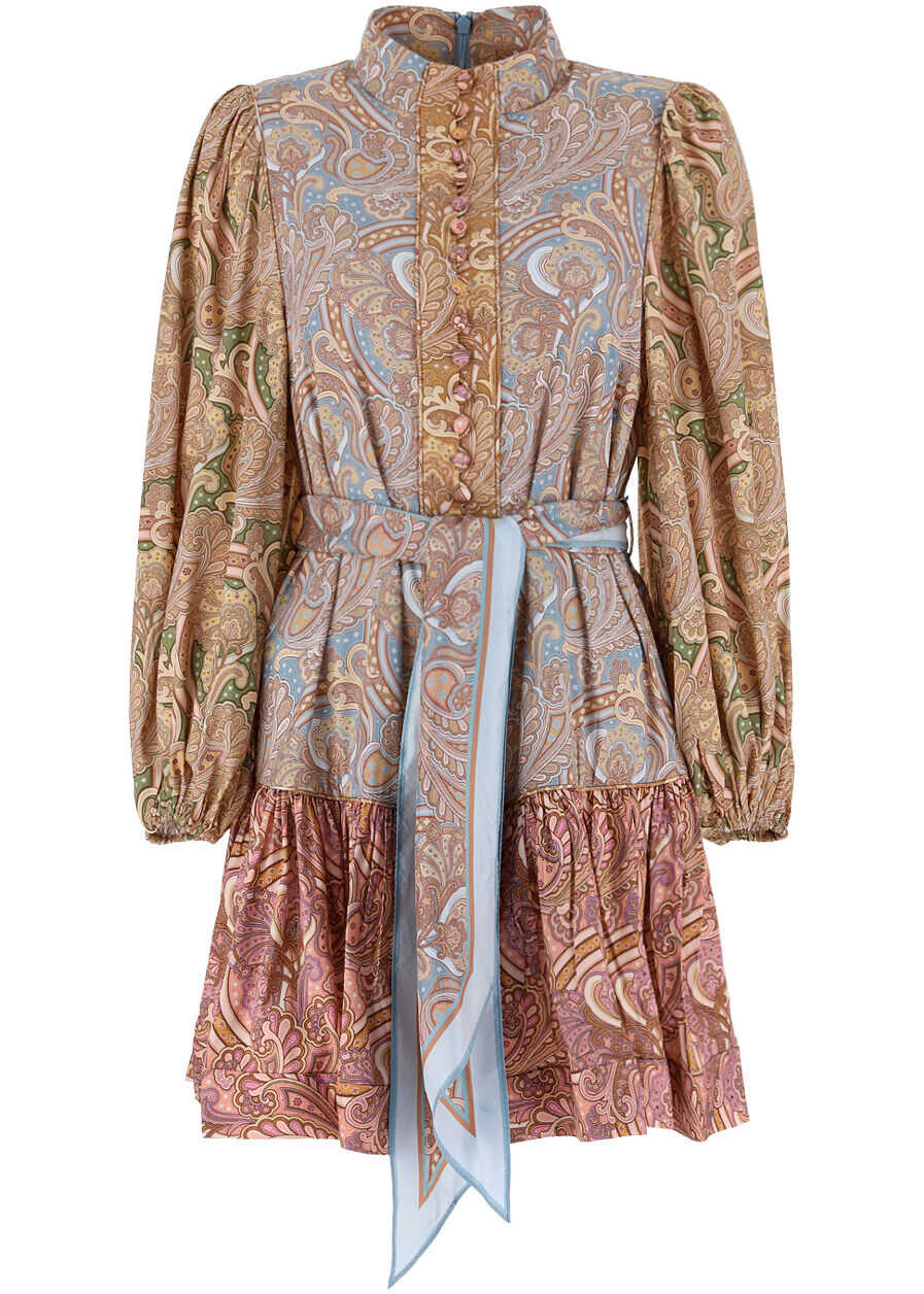 ZIMMERMANN Mini Dress 2059DTEM SPLICED PAISLEY