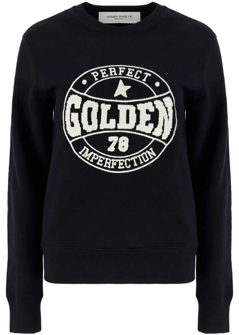 Golden Goose Athena Sweatshirt GWP01012P000583 BLACK/BONE WHITE