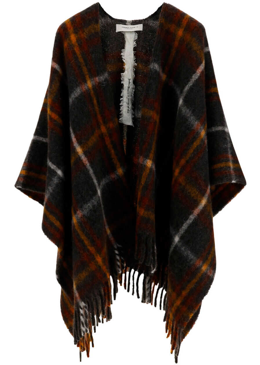 Golden Goose Davie Poncho GWP01037P000600 DARK GREY MELANGE/MULTI