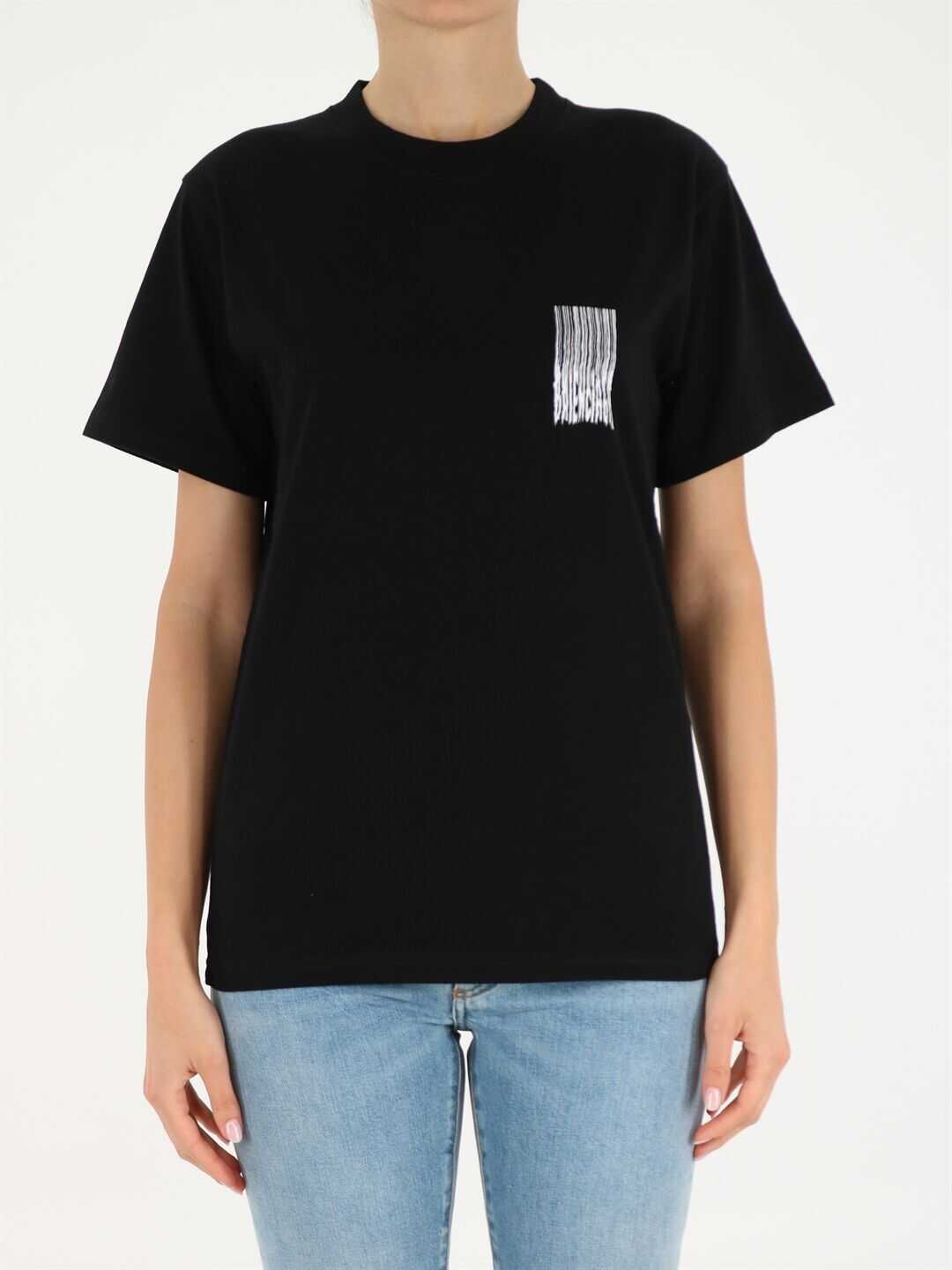 Balenciaga Wide Line Barcode T-Shirt 661705 TKVE5 Black