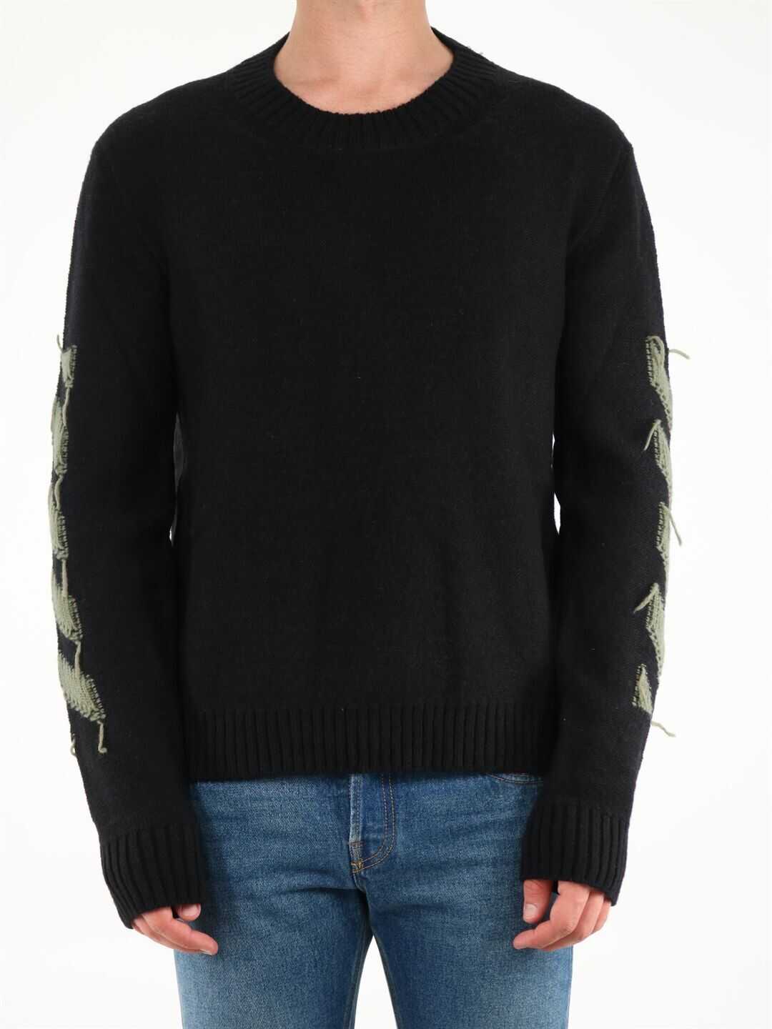 Off-White Reverse Arrow Wool Sweater OMHE088F21KNI001 Black