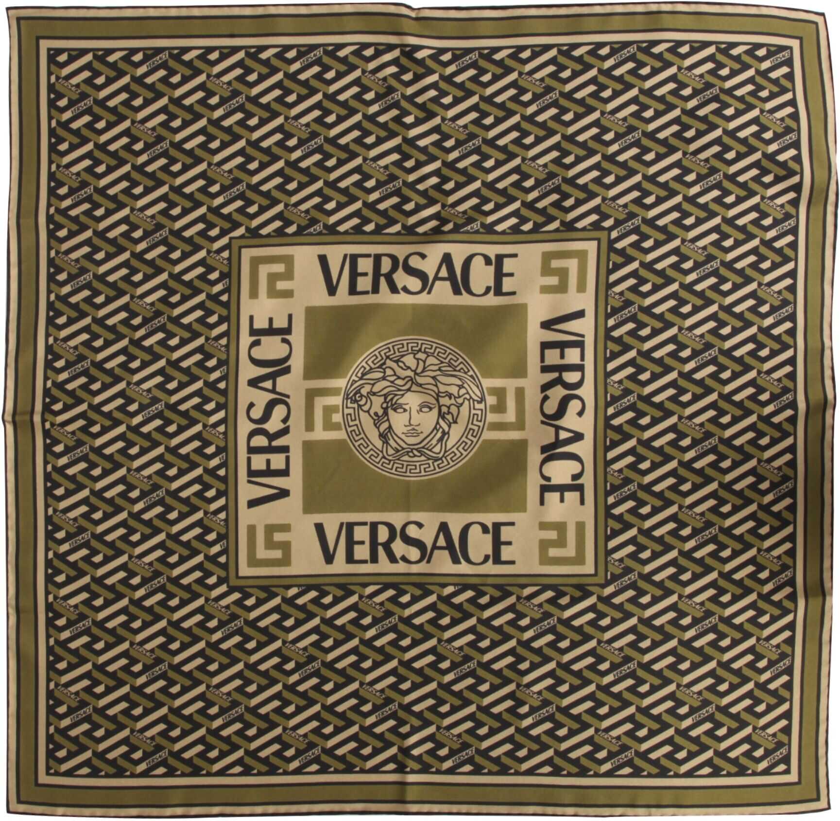 Versace The Medusa Silk Scarf 1001601_1A019045B160 GREEN b-mall.ro imagine 2022