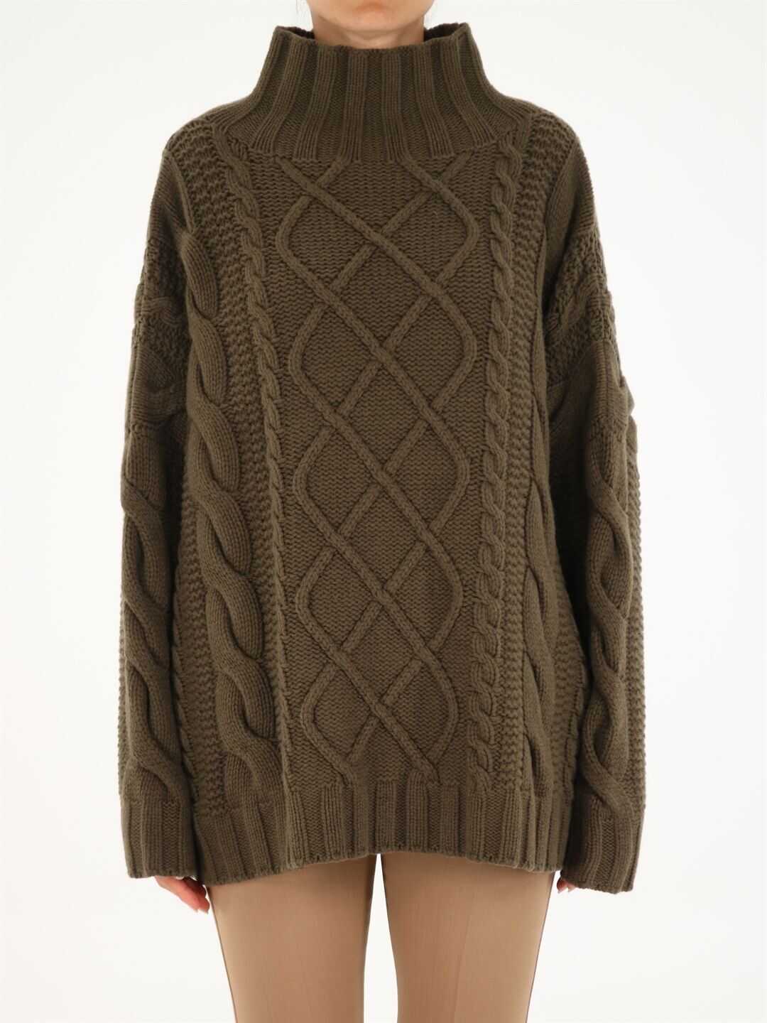 Max Mara Gettato Cable Knit Sweater And High Collar 13660216600 12147 N/A
