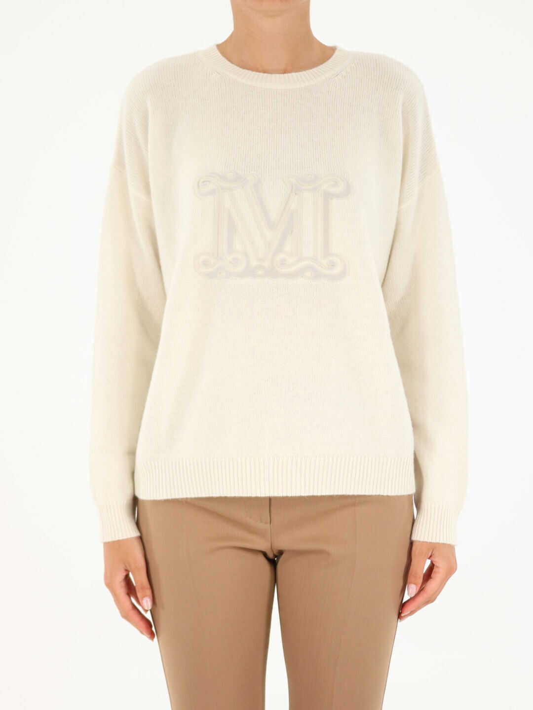 Max Mara Giostra Sweater In Wool And Cashmere 13660813600 12110 White