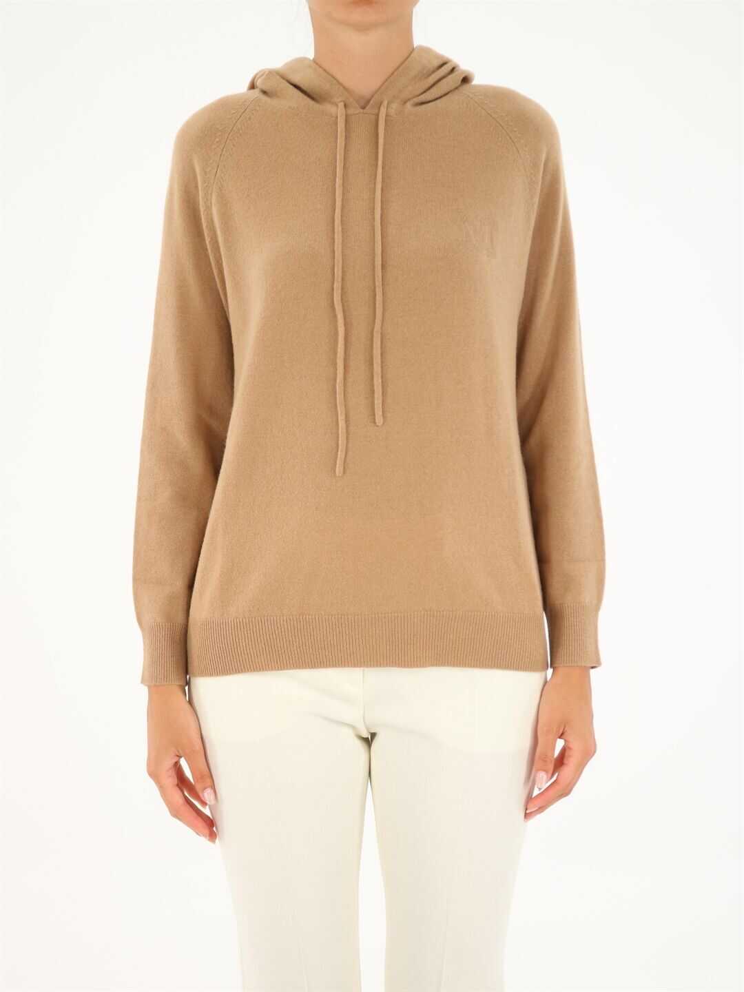 Max Mara Sweatshirt In Wool And Cashmere With Hood 13660213600 12110 Camel