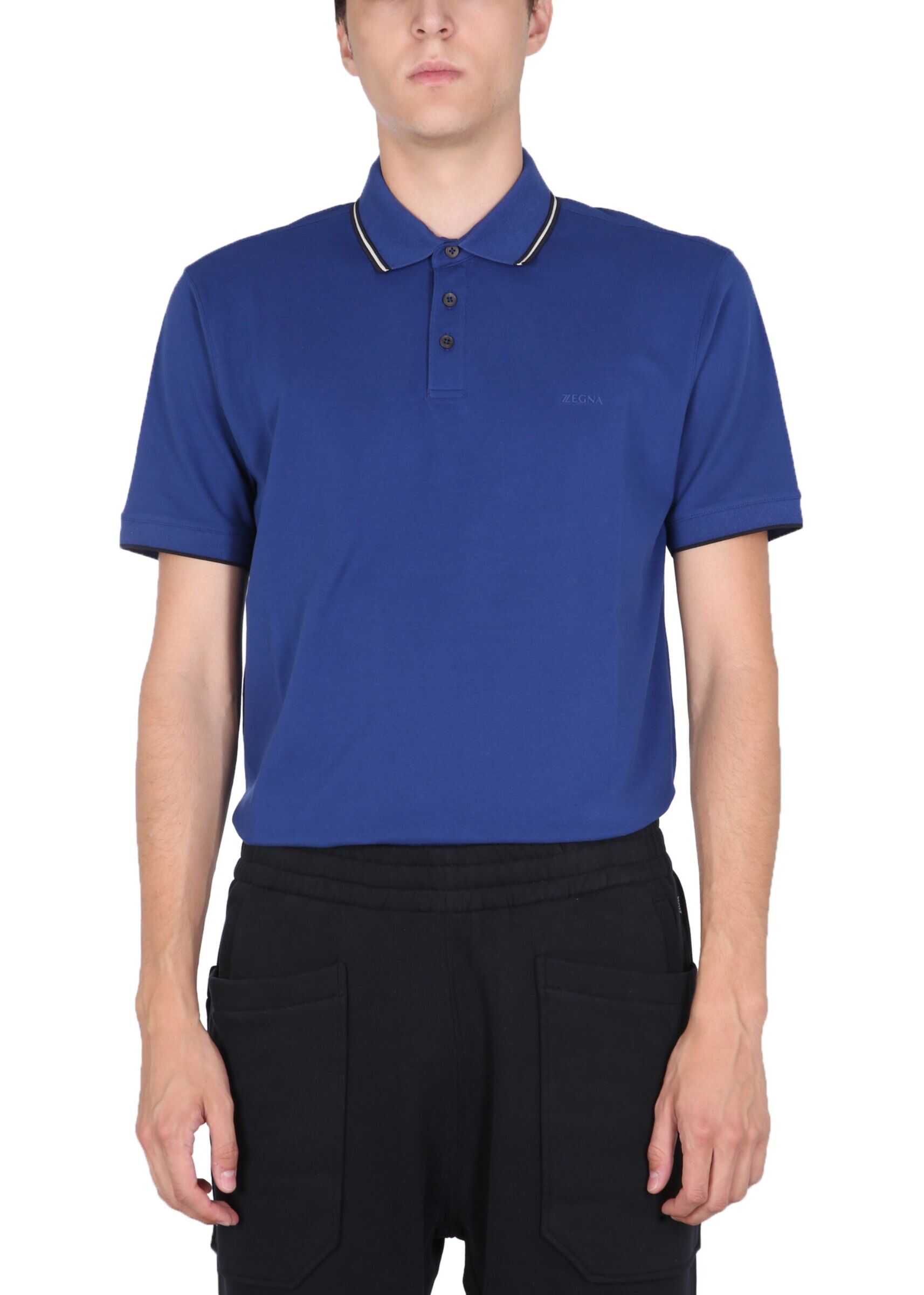 Z Zegna Polo With Logo VY360ZZ661_B07 BLUE