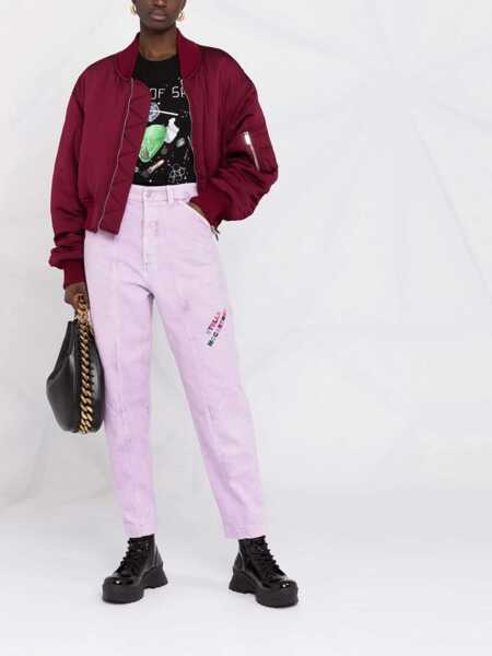 Blugi drepti Stella McCartney Jeans With Embroidered Logo LILAC Femei (BM 8547087) 2