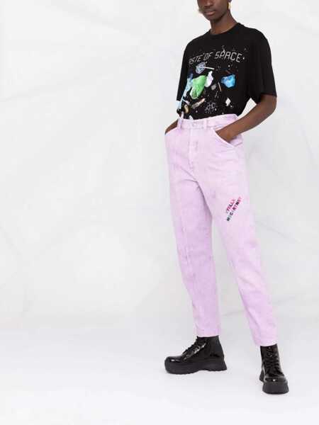 Blugi drepti Stella McCartney Jeans With Embroidered Logo LILAC Femei (BM 8547087) 4
