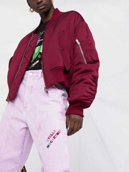 Blugi drepti Stella McCartney Jeans With Embroidered Logo LILAC Femei (BM 8547087) 5