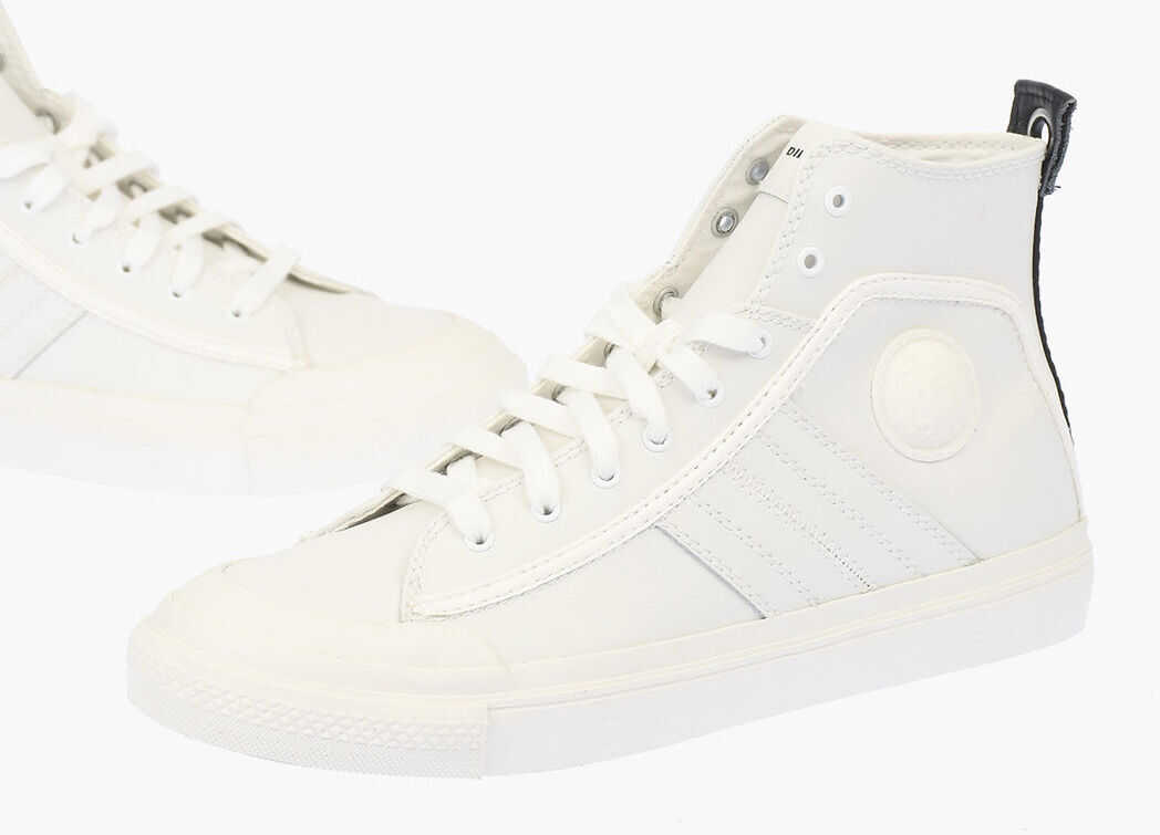 Diesel Leather S-Astico Mid Lace High Sneaker White