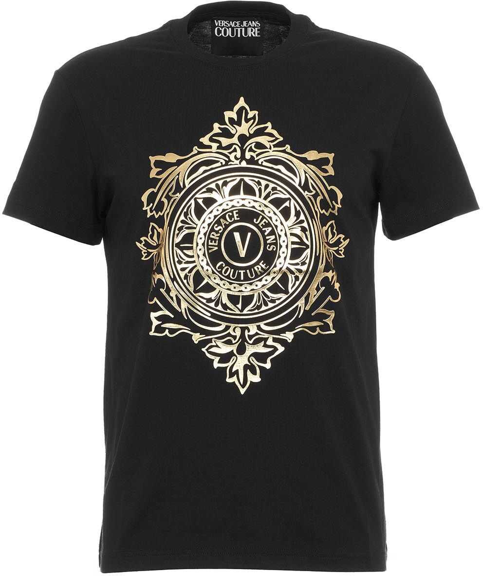 Versace T-shirt with logo emblem Black