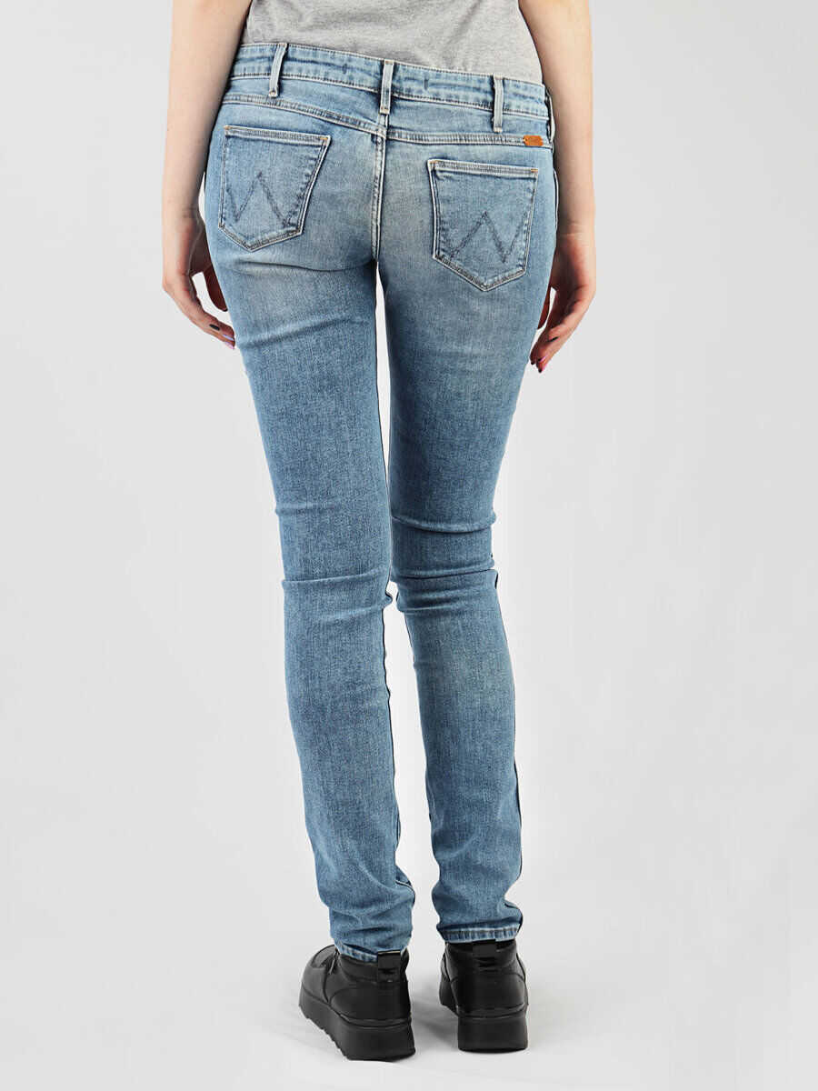 Blugi skinny Wrangler Best Blue Low Waist Courtney Blue Femei (BM 8558556) 3