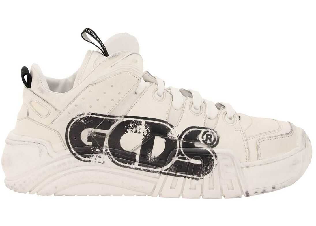 GCDS Slim Skate Logo Sneakers FW22M010030 WHITE