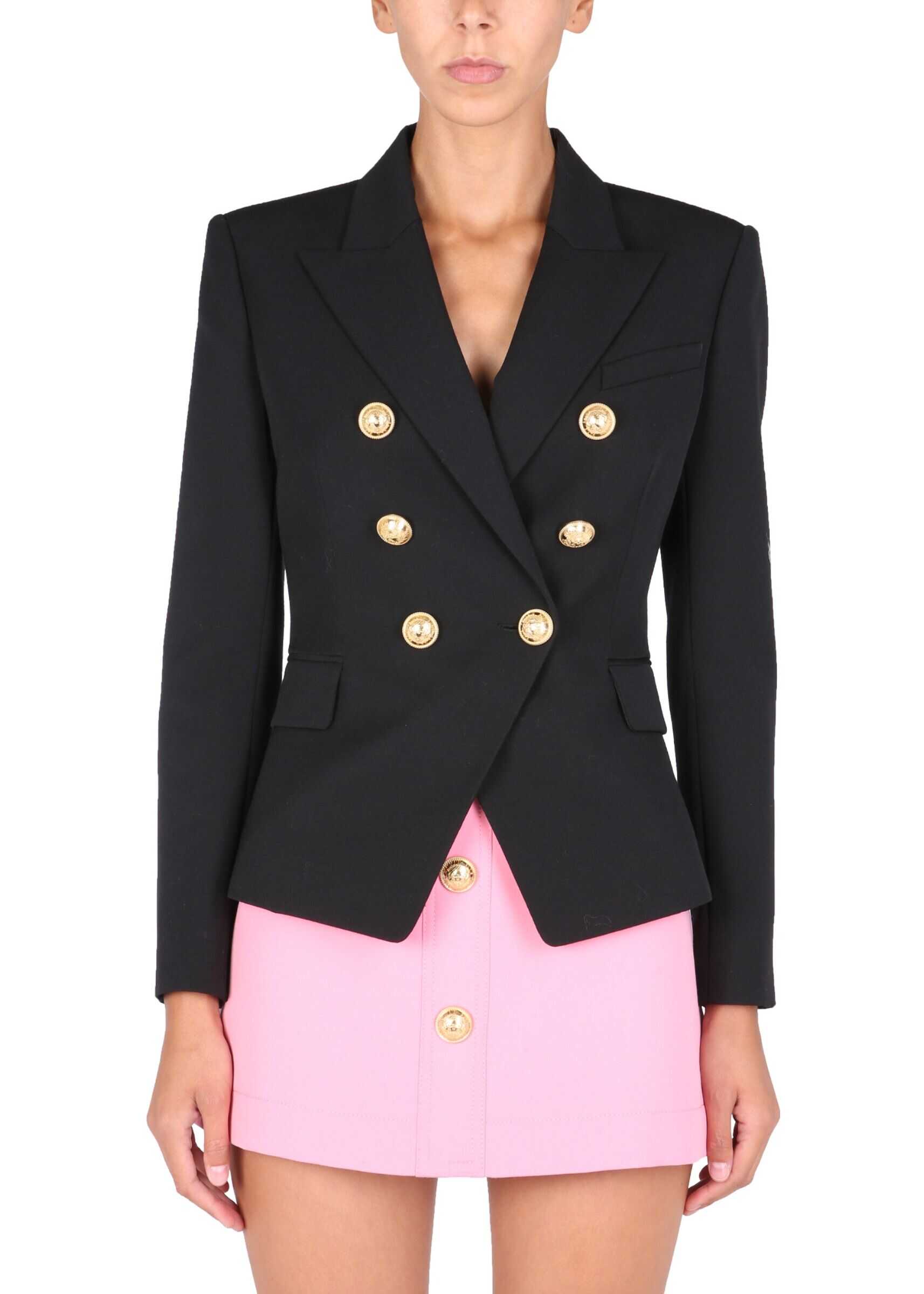 Balmain Double-Breasted Blazer WF0SG000_167L0PA BLACK