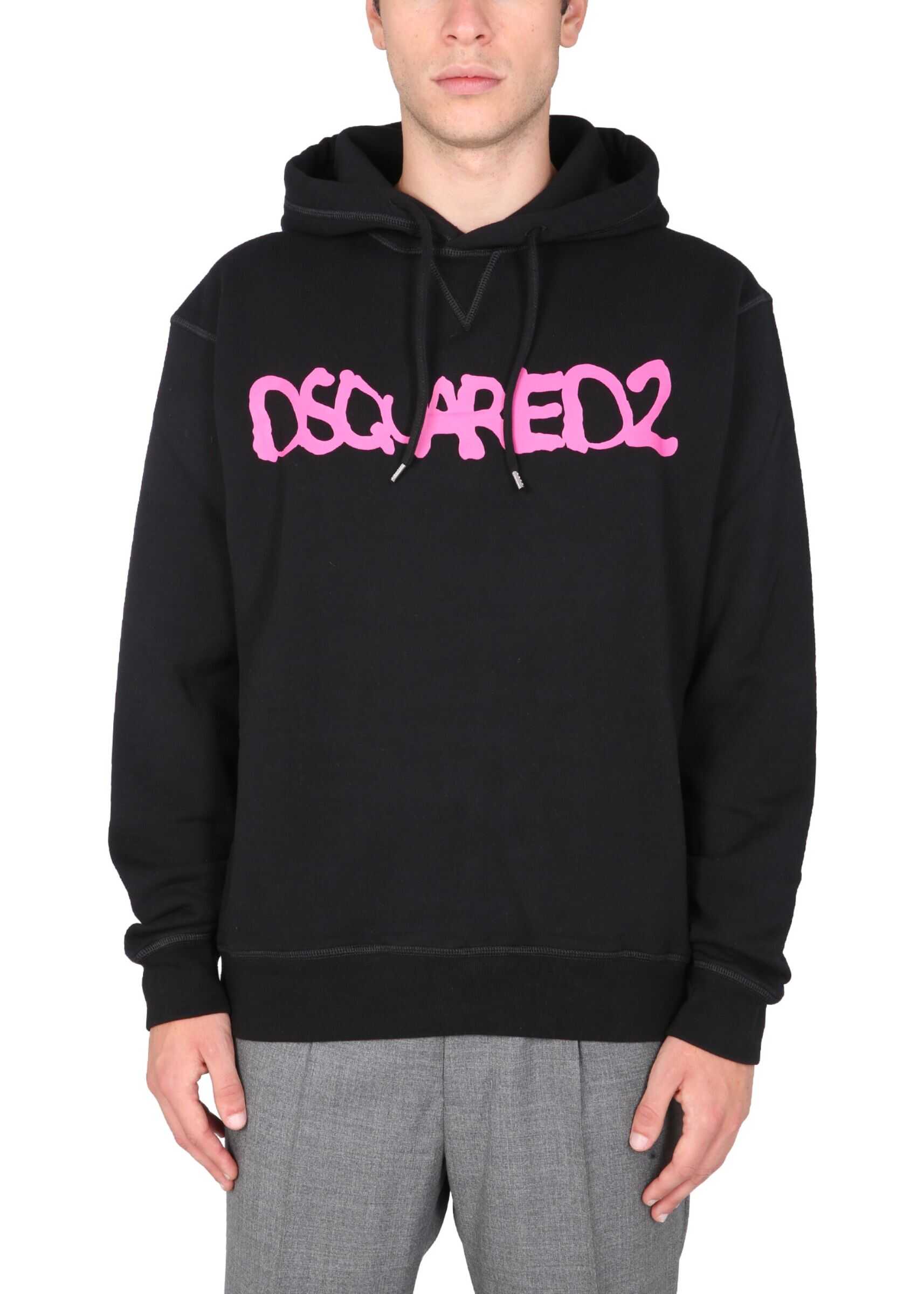 DSQUARED2 Cool Fit Sweatshirt With Logo Print S71GU0453_S25042900 BLACK