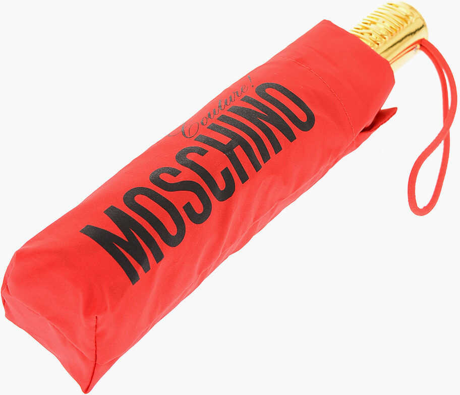 Moschino Couture! Open Close Umbrella With Logo-Print Red b-mall.ro