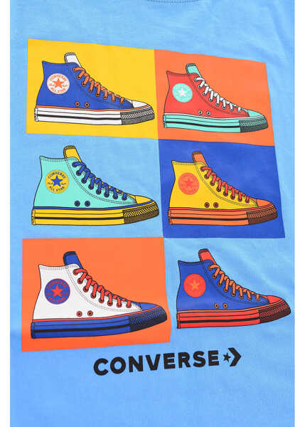 Tricouri Converse Printed T-Shirt Light Blue Baieti (BM 8561280) 2