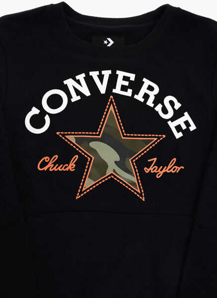 Bluze de trening Converse Printed Sweatshirt Black Baieti (BM 8561283) 2