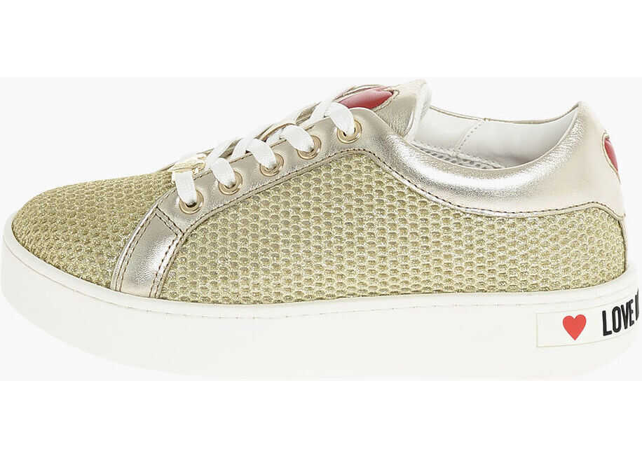 Sneakers Moschino Love Glittered Cassetta35 Sneakers Gold Femei (BM 8561721) 2