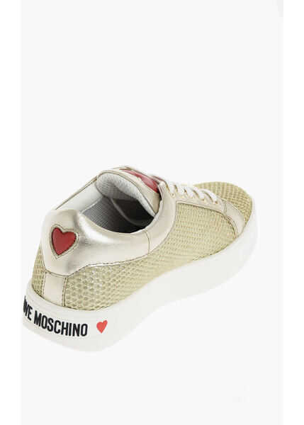 Sneakers Moschino Love Glittered Cassetta35 Sneakers Gold Femei (BM 8561721) 3