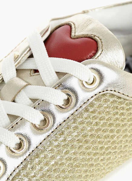 Sneakers Moschino Love Glittered Cassetta35 Sneakers Gold Femei (BM 8561721) 4