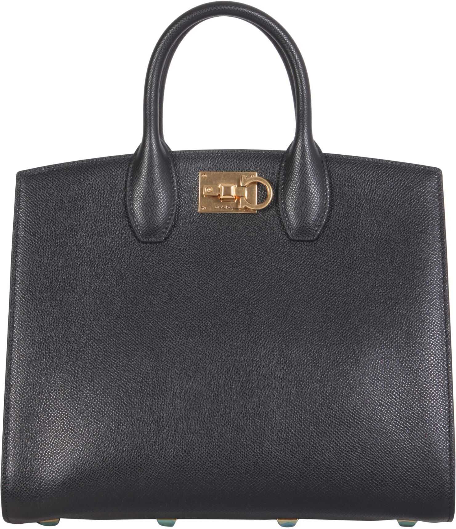 Salvatore Ferragamo Studio Box Handbag 740941_210398NERO BLACK