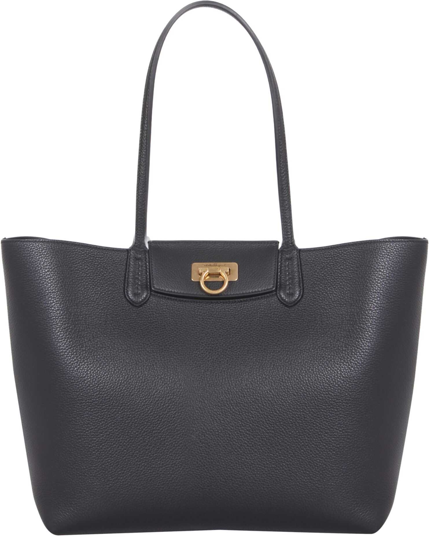 Salvatore Ferragamo Gancini Tote Bag 735963_21I376NERO BLACK