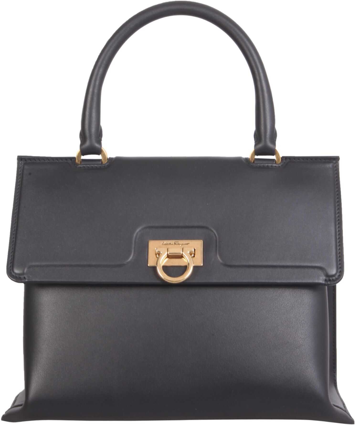 Salvatore Ferragamo Handbag St. Tropez Trifolio 744075_210892NERO BLACK