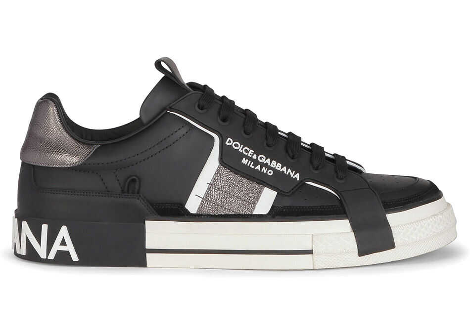 Dolce & Gabbana Custom 2.Zero Sneakers In Leather CS1863 AO223 Black