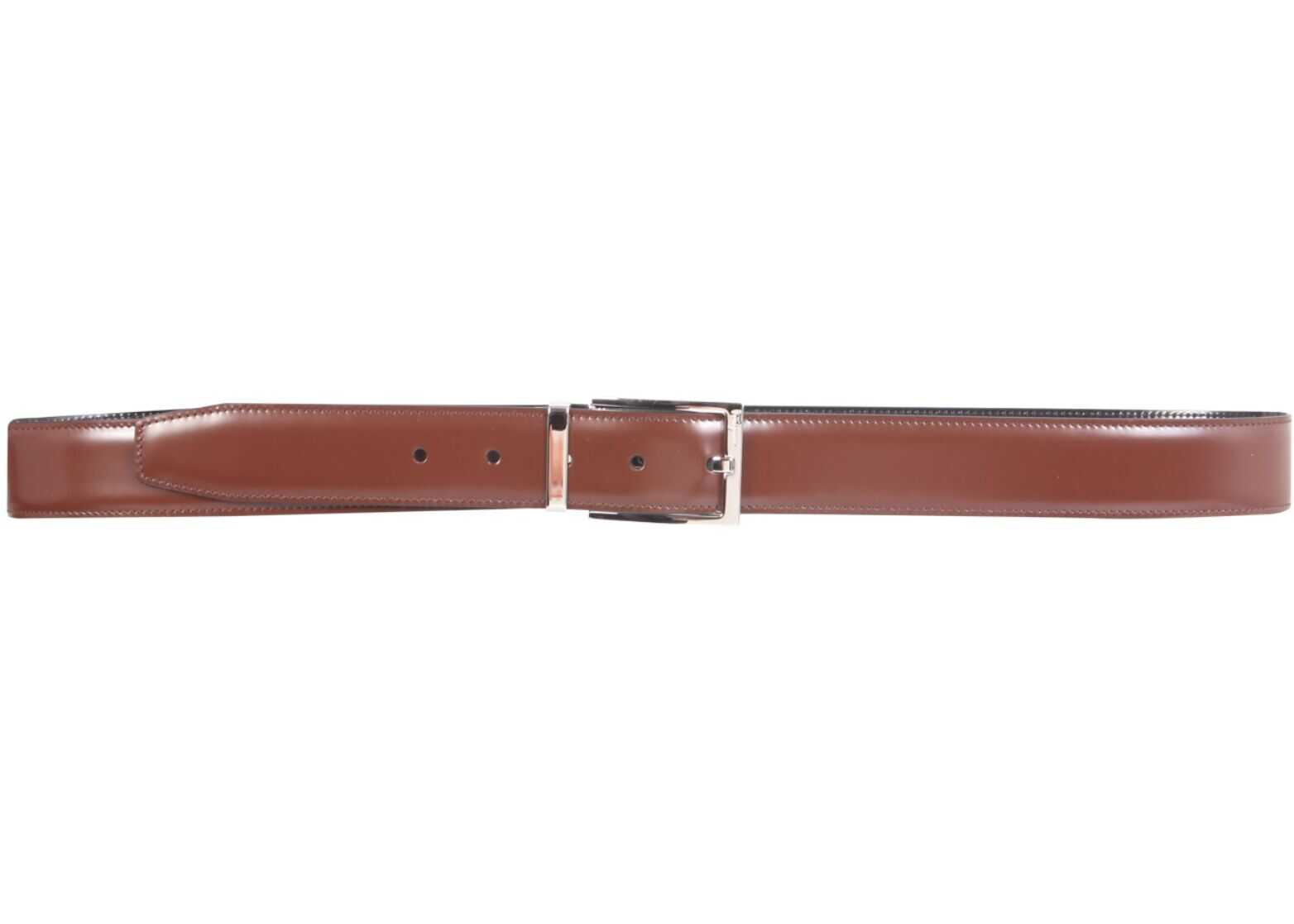 Salvatore Ferragamo Belt With Rectangular Buckle 746484_679301BIGSURSOIL BROWN