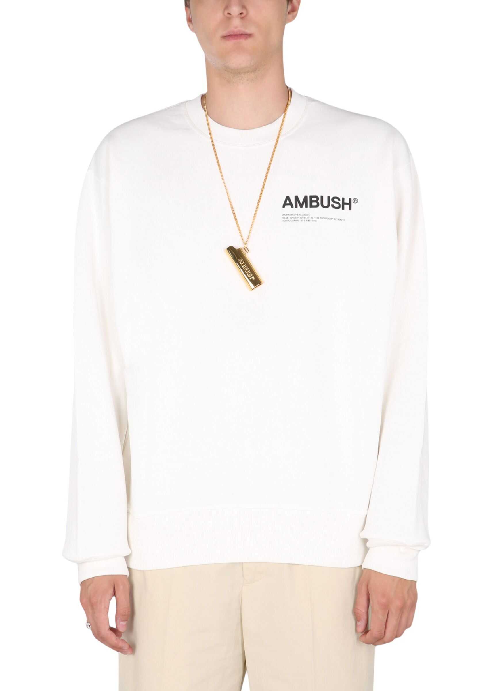 AMBUSH Sweatshirt With Logo Print BMBA021_F21FLE0010310 WHITE