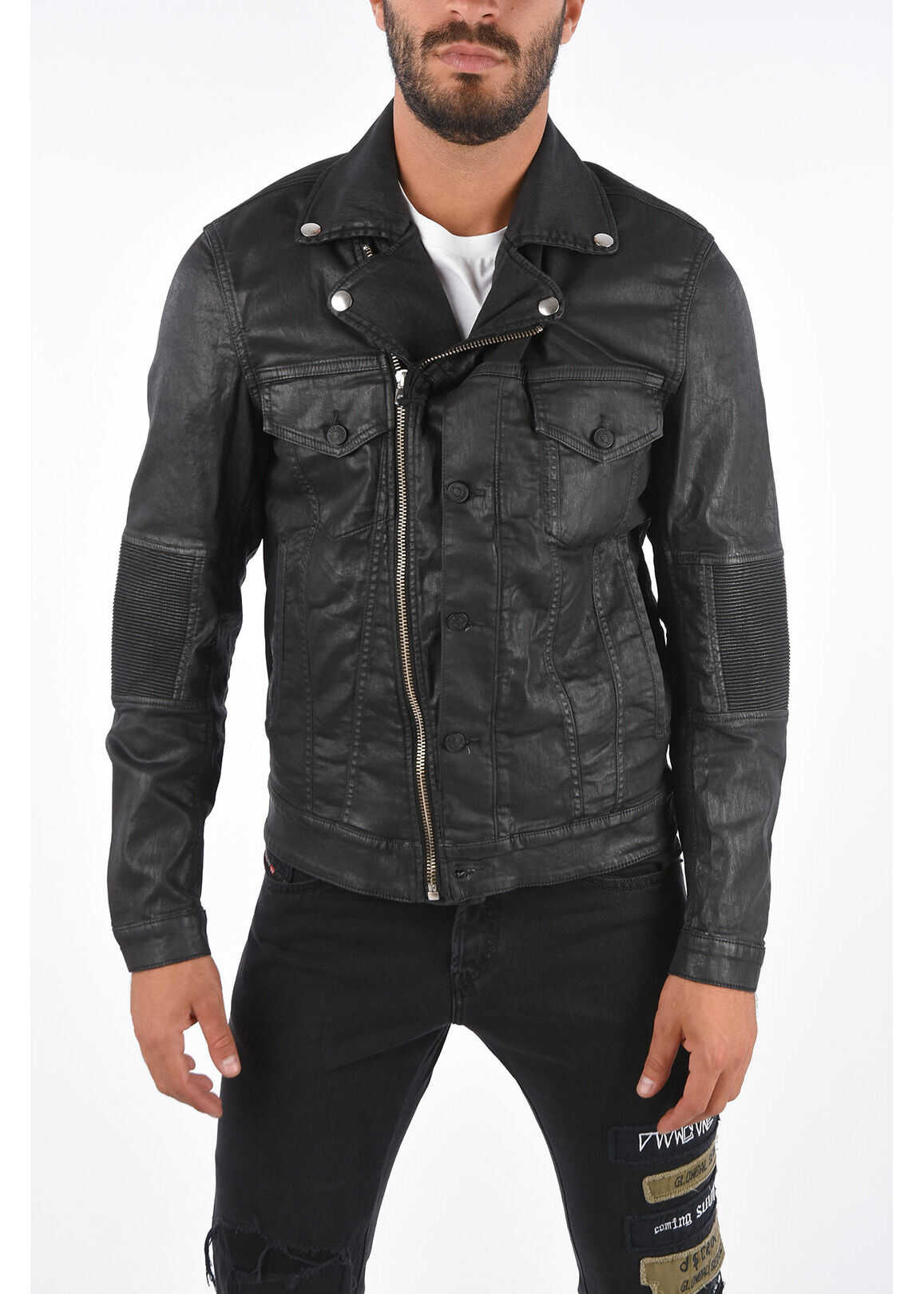 Diesel Waxed Denim D-Racer-Sp-Ne Jacket Black