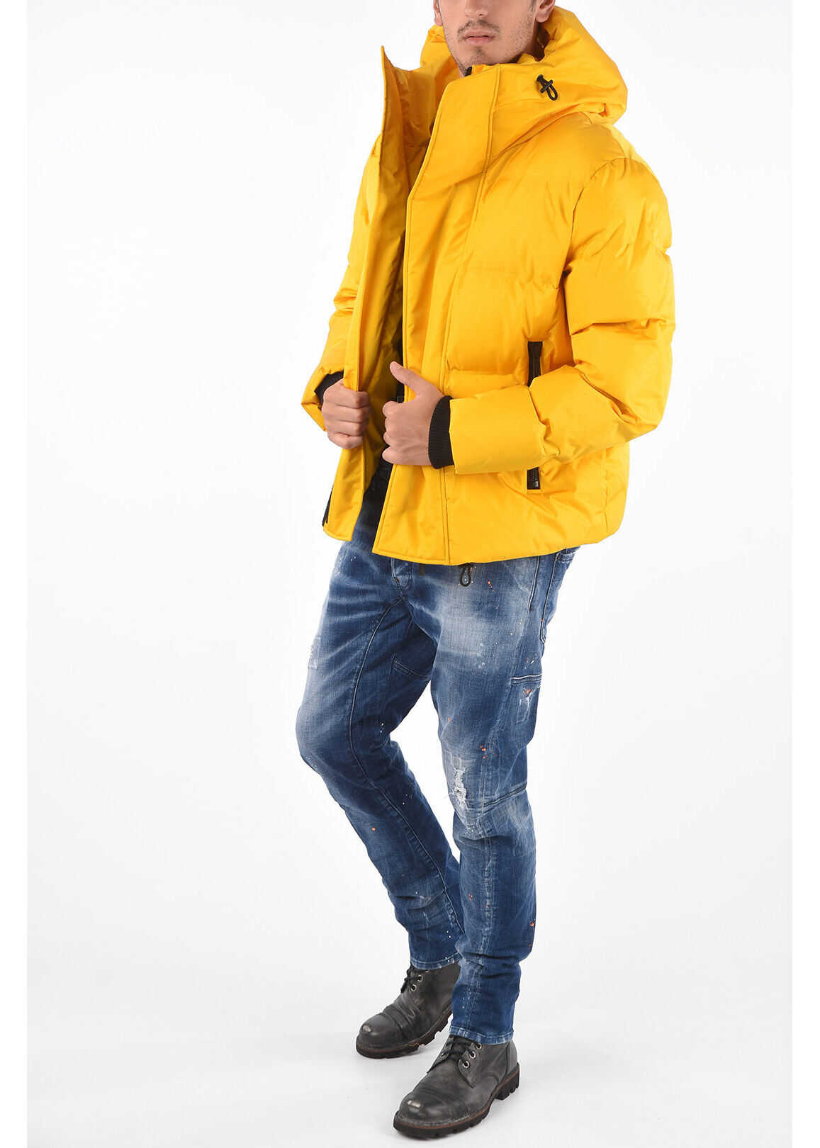 DSQUARED2 Hooded Down Jacket Yellow