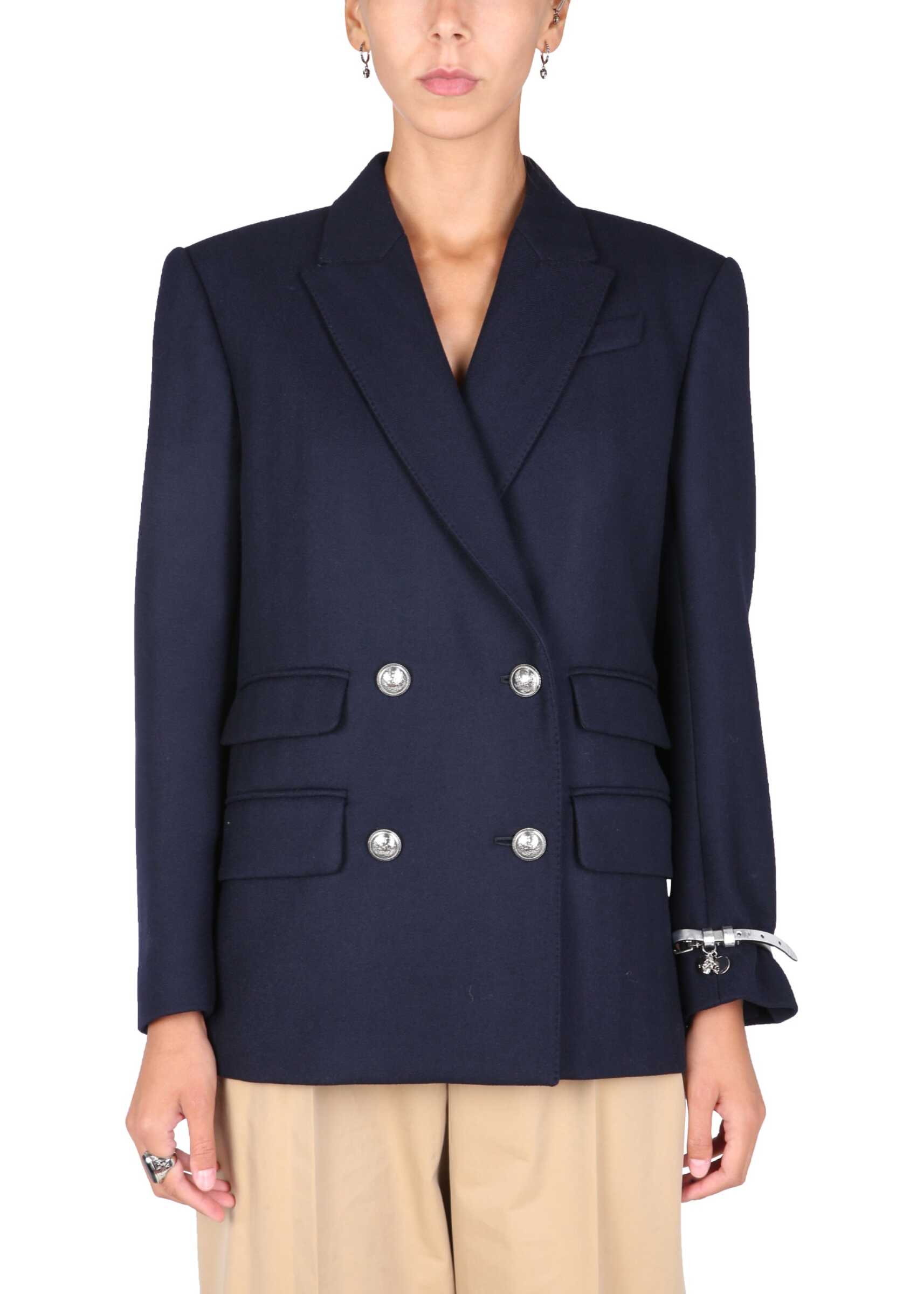 Alexander McQueen Double-Breasted Jacket BLUE
