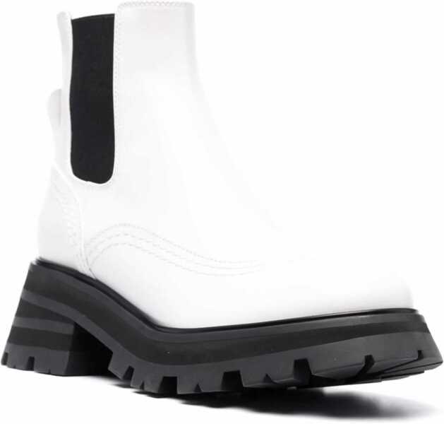 Cizme scurte Alexander McQueen Wander Chelsea Boots IVORY Femei (BM 8564355) 2