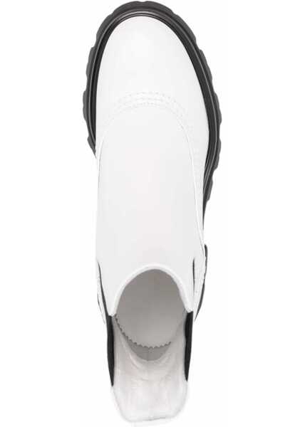 Cizme scurte Alexander McQueen Wander Chelsea Boots IVORY Femei (BM 8564355) 4