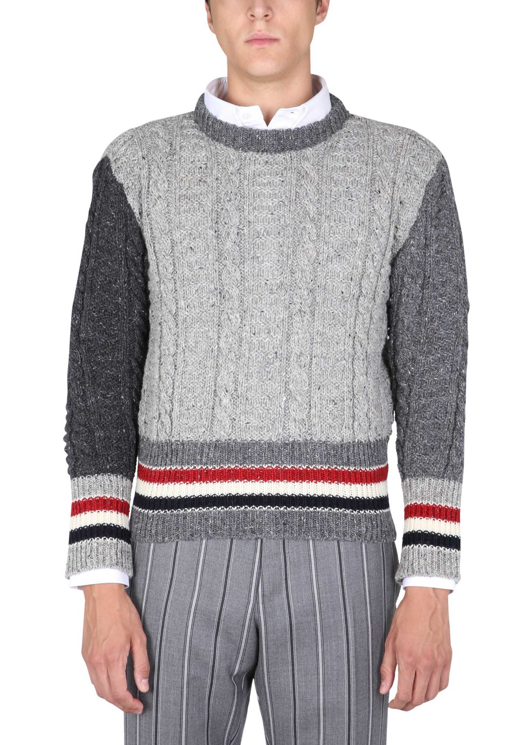 Thom Browne Crew Neck Sweater MKA369F_Y1502982 GREY