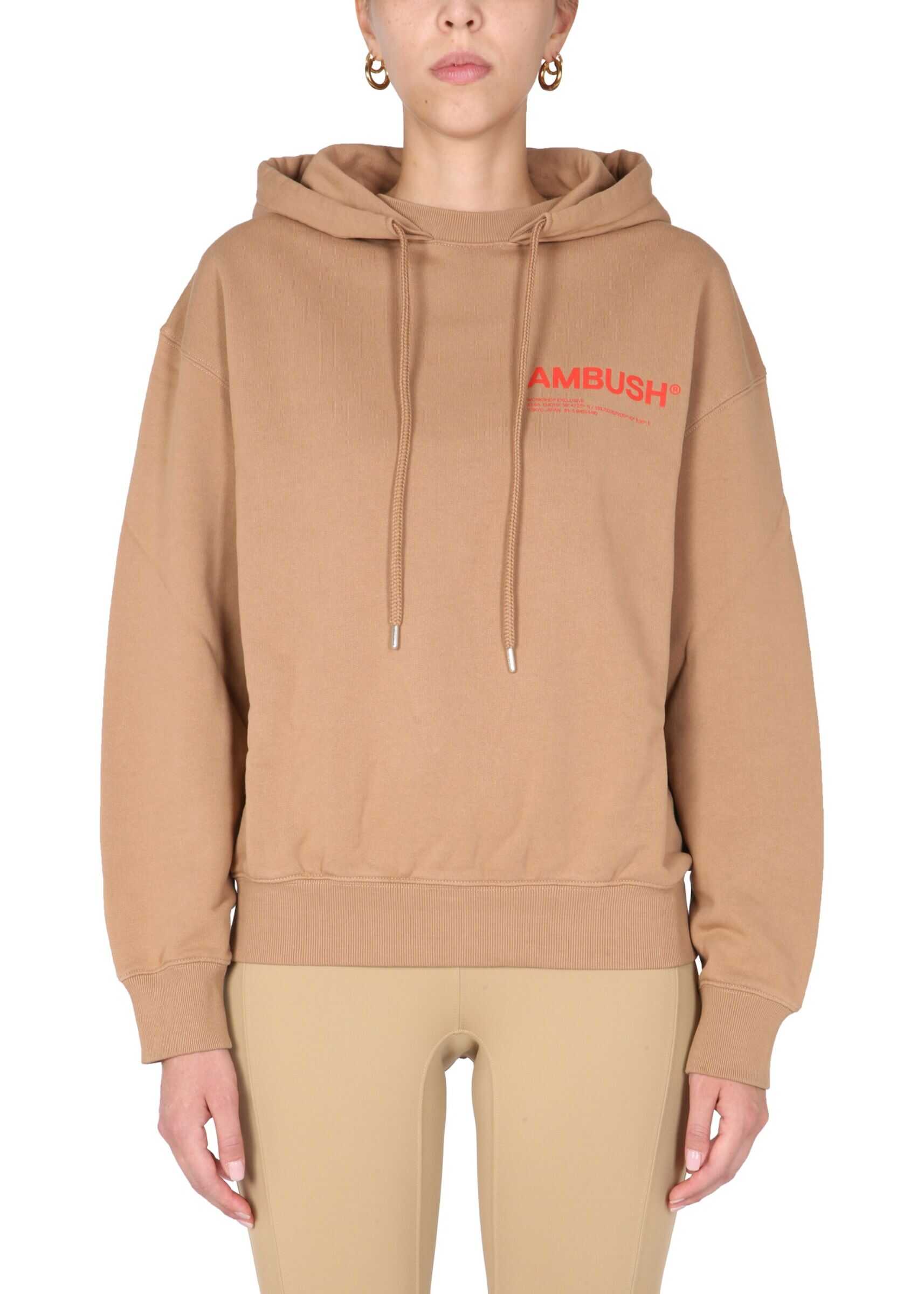 AMBUSH Sweatshirt With Logo Print BWBB003_F21FLE0016225 BEIGE