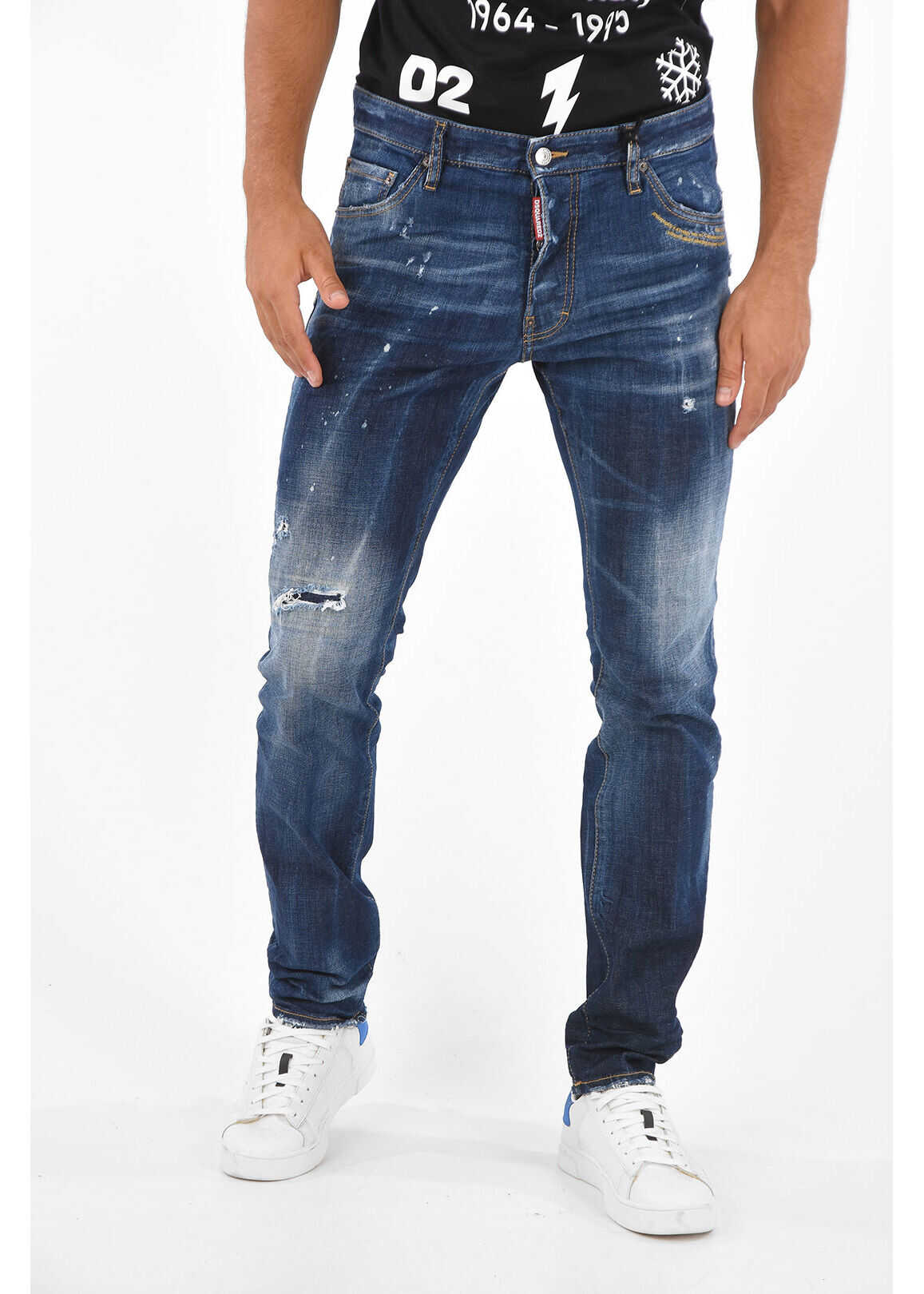 DSQUARED2 Distressed Cool Guy Slim Fit Jeans Blue